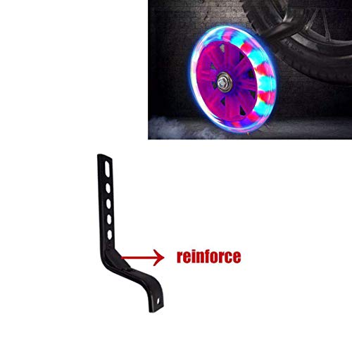 Image of training wheels flash mute wheel bicycle stabiliser mounted Kit compatible for bikes of 12 14 16 18 20 Inch, 1 Pair