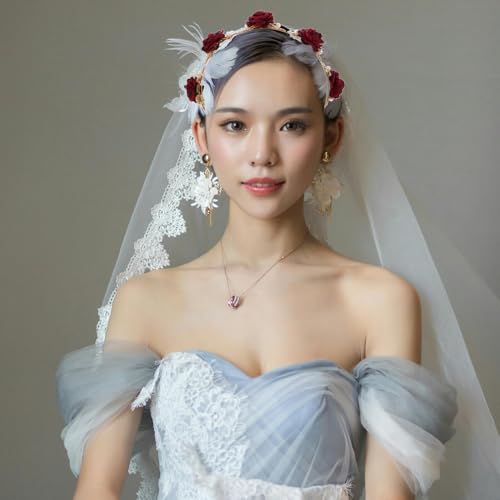 Couronne de fleurs mariage pour fixer une coiffure de mariée délicate - 5