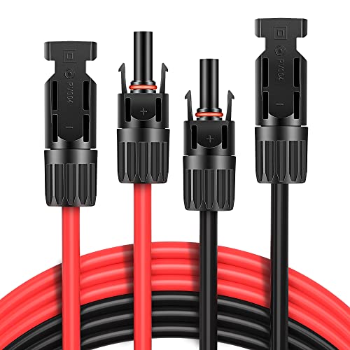 GlamPiece Solarkabel Verlängerung 4mm2 8m Solar Verlängerungskabel, Beide Seiten MC4 Solarstecker Solarkabel, Photovoltaik Solarkabel, PV Kabel Cover