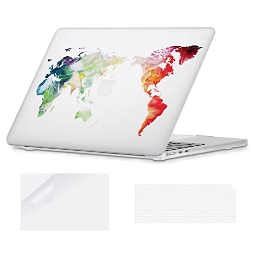 Funda para MacBook Air M2 13,6 pulgadas con diseño de mapa para nómadas digitales