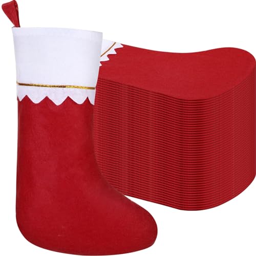 Zubebe 36 Pcs Christmas Stockings Bulk 15 Inch Felt, Dark Red