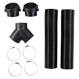 ZTUOAUMA 75mm 3'' Diesel Heater Air Duct Hose Y-Branch Connector Bulging Outlet Vent Clips Kit Compatible with...