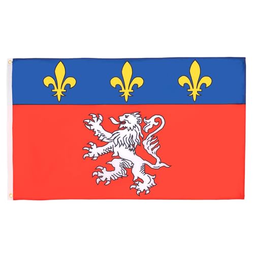 AZ FLAG - Drapeau Province du Lyonnais - 150x90 cm - Drapeau De Lyon 100% Polyester Avec Oeillets Métalliques Intégrés - Pavillon 110 g