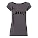 Produktbild FellHerz Make some noise grau - XL - Damen T-Shirt Bio & Fair 100% Bio-Baumwolle nachhaltig öko alternativ Vögel Kopfhörer Strommast schwarz cool
