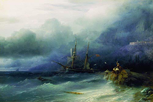 6 peintures à l'huile d'art célèbres la tempête d'Aivazovsky au salon