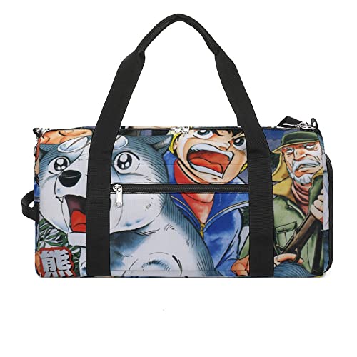 銀牙 流れ星銀6 スポーツバッグ 大容量メンズ レディースダッフルバッグ 撥水 軽量 ボストンバッグ 機内持込旅行バッグ スポーツバッグ ヨガ ゴルフ修学旅行 出張 機内持込 形が整っているダッフルバッグ