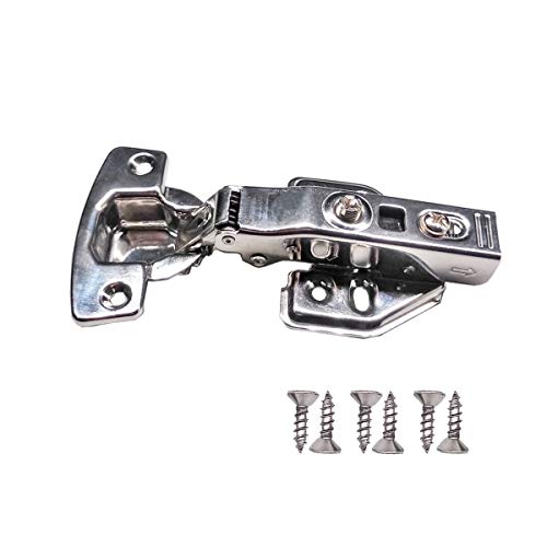 Necygoo Kitchen Cabinet Door Hinges 16 PCS Stainless Steel Cupboard Door Hinges Hydraulic Slow Close Self Close Full Overlay