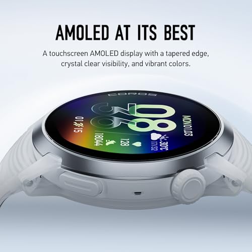 Image of COROS PACE 4 Ultralight Sport GPS Watch, 1.2 inch AMOLED Touchscreen,19 Days of Daily use, Voice Features, Advanced Training Tools, Accurate GPS, Heart Rate Monitor (Cloud White, Aluminum)