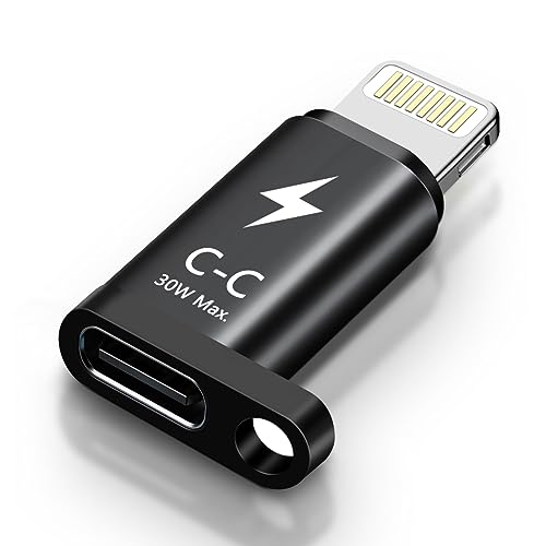 Image of Kinsound USB Type C Female to Lighting Male Adapter Converter with 30W PD Fast Charging Connector for iPhone 13 12 11 Airpods iOS Device