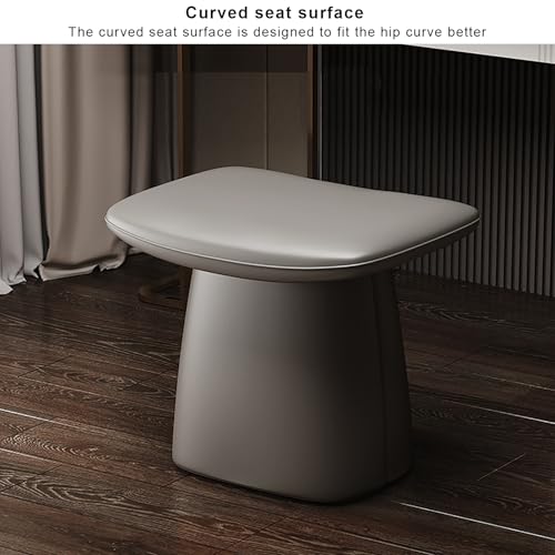 Taburete de tocador ergonómico de madera con cojín mullido para dormitorio 6