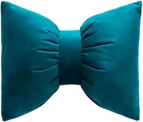 Velvet Bowknot Car Headrest Pillow & Home Throw Pillow Plush Cushion Decorative Pillow (Pink, M)