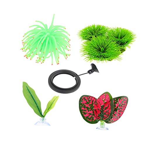 COSMEVIVI 1 セット 水槽用給餌リング 爬虫類植物 水族館のライト フィーダ 人工風景の葉 水生植物 水族館ライト 魚の産卵巣 ベタ用品 水槽の付属品 ベタの産卵葉 観賞用の葉 プラスチック