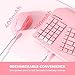 MEETION 2024 Upgrade Pink Ergonomic Keyboard and Mouse, Multi-Device Bluetooth, 3 DPI Adjustable Full-Sized Cordless, for PC/Computer/Laptop/Windows