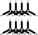 Tuyeabc Bed Sheet Holder Straps, Triangle Adjustable Elastic Fitted Sheet Clips, 3 Way Sheets Corner