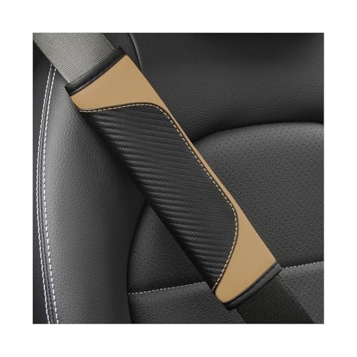 Image of Osilly 2PCS Car Seat Belt Cover, Carbon Fiber Seatbelt Shoulder Protection, Soft Car Seat Belt Strap Cushion Protect Your Neck and Shoulder, Car Accessories Seat Belt Pad for Car Truck (Beige)
