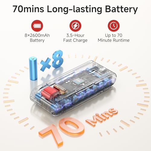 Cordless Vacuum Cleaner, 560W/48KPa/70Mins Vacuum Cleaners for Home,Self-Standing Stick Vacuum with Smart Touch Screen,Rechargeable Lightweight Vacuum for Pet Hair,Carpets, Hard Floors - Image 3