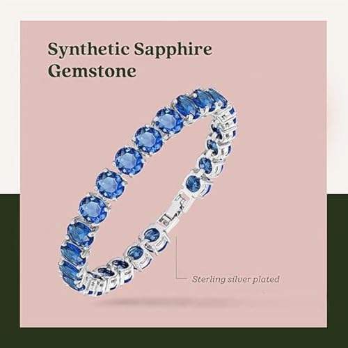 KEZEF Tennis Bracelet Women - 7mm Red Cubic Zirconia Silver Plated 7 Inch with Secure Clasp3