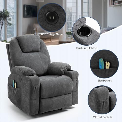 Sillón reclinable eléctrico con masaje y calefacción miniatura 4
