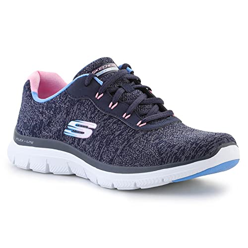 Image of Skechers Women's Flex Appeal 4.0 Sneaker | Sporty lace-up sneaker, Machine washable, Air-Cooled Memory Foam cushioned insole, Super flexible rubber traction outsole,