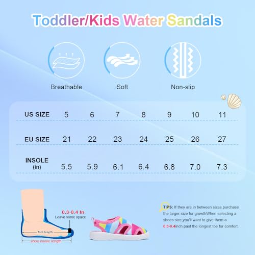 tombik Kids Boys Girls Water Shoes Quick-Dry Swim Beach Outdoor Sport Pool Sandals Barefoot Aqua Socks Baby Toddler Little Kid2
