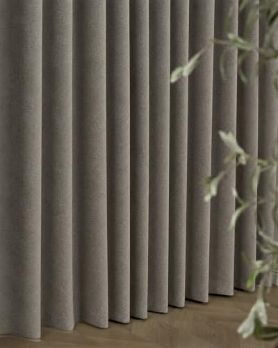 Image of Graywind Motorized Curtains with Track, 100% Blackout Smart Curtains, Rechargeable Curtains Compatible with Alexa & Remote Control for Large Windows, Custom Drapes Up to 220 inch, Slate (Gray)