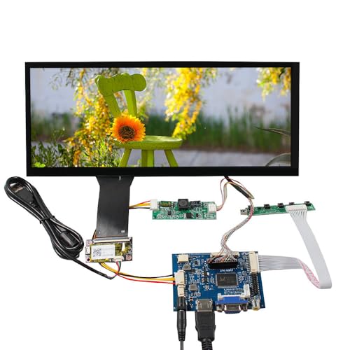 Image of VSDISPLAY 12.3 Inch Touchscreen IPS Stretched Bar LCD 1920x720 Monitor for Secondary Display,with VGA AV Controller Board VS-TY2662-V1