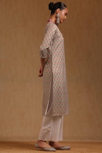 Image of Soch Womens Cotton Floral Embroidered Kurta