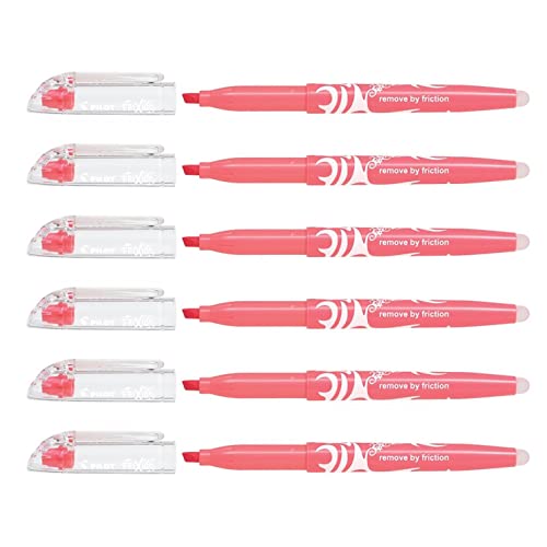 Surligneurs FRIXION Light Natural PILOT lot de 6 encre thermosensible rouge pointe biseautée