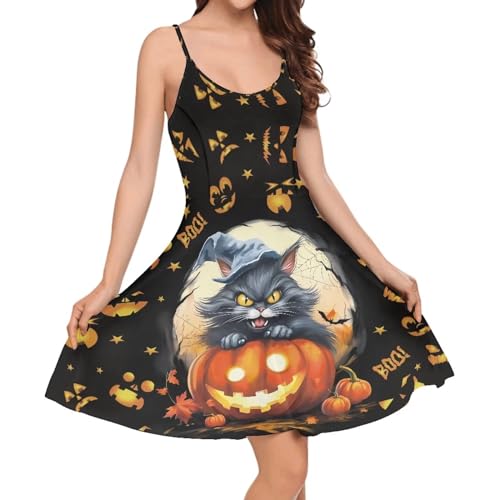 Image of Cozeyat Women Girls Summer Sleeveless Dress Casual Swing Beach Cover Up Knee Length Dresses,Large Size XS-4XL