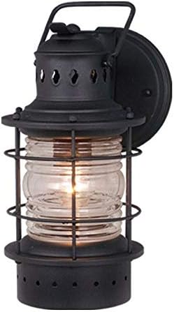 Vaxcel OW37051TB Nautical - One Light Outdoor Wall Sconce, Textured Black Finish with Clear Glass