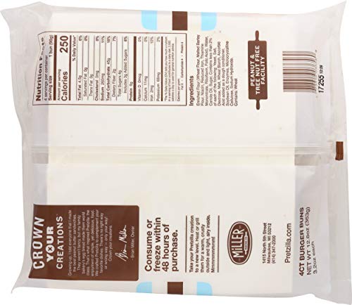 Pretzilla, Pretzel Buns Burger 4 Count, 12.8 Ounce