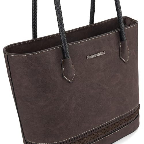 Image of Montana West Woven Tote Bags for Women Purses and Handbags with Back Zipper Pocket