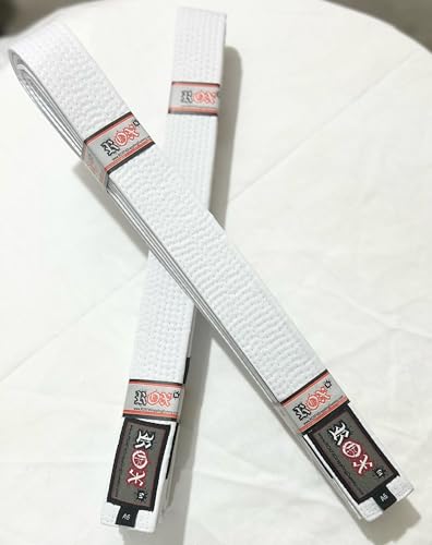 ROX Fit Cintura BJJ Formato adulto - Cintura brasiliana Jiu-Jitsu misura adulto 100% cotone per design resistente e leggero BJJ Gi Concorso pronto BJJ Belts Bianco (A1 (260 cm))