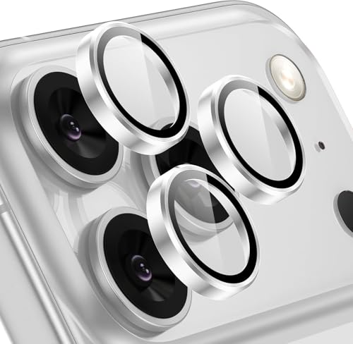 Image of Camera Lens Protector Compatible with iPhone 17 Pro / 17 Pro Max - 9H Tempered Glass Lens Guard, HD Clear, Anti-Scratch, Anti-Drop Camera Protection Ring White
