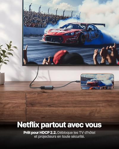 INIU Adattatore USB C a HDMI, Certificato HDMI Ufficiale con LED di Diagnostica Intelligente, 4K@60Hz Cavo per MacBook, iMac Laptop, iPad iPhone Samsung Steam Deck Gaming Monitor Thunderbolt 3/4 Ports - Immagine 5