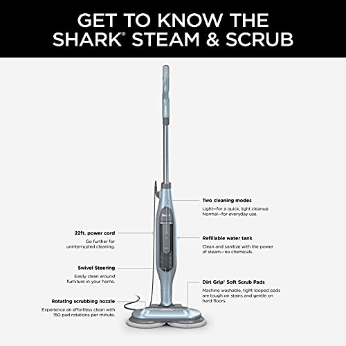 Shark S7000AMZ Steam Mop, Steam & Scrub AllinOne Scrubbing and