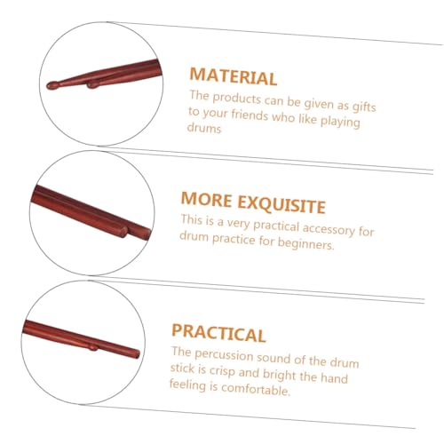 Baquetas profesionales de madera de caoba con agarre antideslizante para batería, percusión, entrenamiento con peso y práctica de jazz y snare miniatura 6
