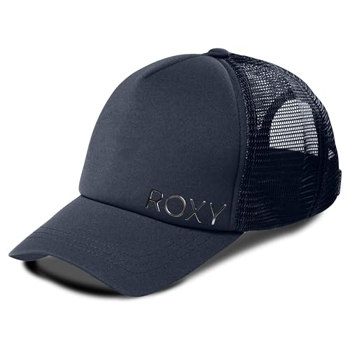 Roxy Women's Finishline Trucker Hat – 100% Cotton Adjustable Summer Cap with Mesh Back, Lightweight and Breathable Festival or Beach Style for Travel and Outdoors, Mood Indigo/Silver