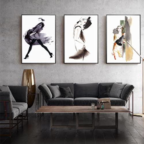 Poster Nordique Aquarelle Femme pour Décorer un Grand Mur Vide