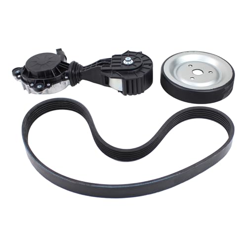 DriveFix Accessory Drive Belt Tensioner Assembly w/Idler Wheel Engine Water Pump Pulley and Serpentine Belt for Mini Cooper Countryman Paceman 1.6L