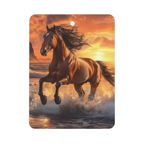 Galloping Horse Car Air Freshener Hanging Aromatherapy Tablets for Car Accessories Square