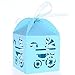Produktbild PIXNOR 50 Stück Hochzeit Gastgeschenk Schachtel Bonbon Box Geschenkbox - Himmelblau Kutsche