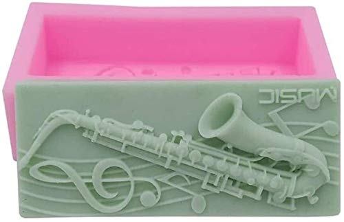 LXWLXDF-Bakvorm 3D Saxofoon ontwerp siliconen zeep schimmel, handgemaakte fondant zeep mallen, puddinchocolate cake… - Afbeelding 5
