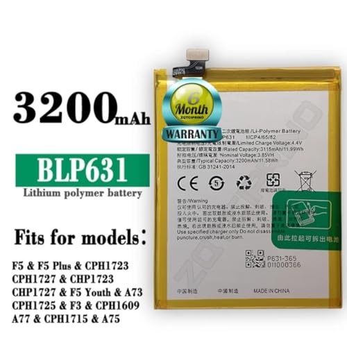 Image of Original BLP631 Battery for Oppo F3 / F5 / A77 /CPH1723 / CPH1727 / CPH1609 / CPH2339 / Battery with 6 Month Warranty**** (N95)