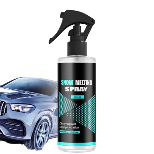Spray Sbrinatore Parabrezza 100ML,Spray Antigelo Rimuovi Ghiaccio | Agente Sciogliente Neve per Automobile Veicolo Congelatore Finestrino Camion Rimorchio Trattore Frigorifero Vetro