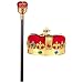 Blue Panda 2-Piece Kids King Medieval Crown Imitation Royal Scepter - Prince King Jeweled Crown Boys, King Party, Party Decorations, Gold Red