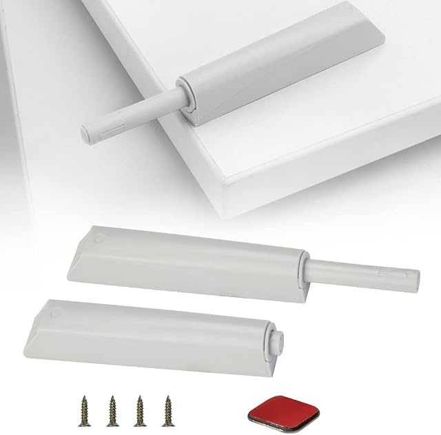 DURANTEY 4 PCS Push to Open Door Catches Magnetic Push to Open Latch Push Release Latch Push to Open Catch Touch Latch Cupboard Push Latch for Kitchen Cabinet Door Furniture Wardrobe Drawer
