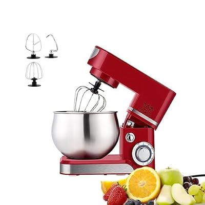 Stand Mixer 5L, 600W, 6 Speed Adjustable, Stainless Steel Bowl, Multifunctional Mixer with Dough Hook, Beater and Whisk for Baking and Cooking