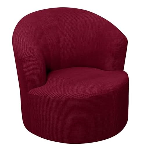 ZEaink Jacquard Swivel Barrel Chair Slipcover, Stretch Single Sofa Cover Soft Round Club Armchair Slipcover Accent Chair Slipcover,Modern Barrel Chair Slipcover Furniture Protector (Color : #7)
