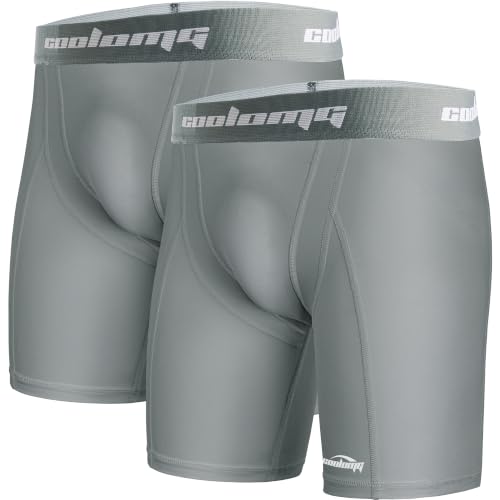 COOLOMG Youth Boys Compression Shorts with Cup Pocket Baseball, NO Cup